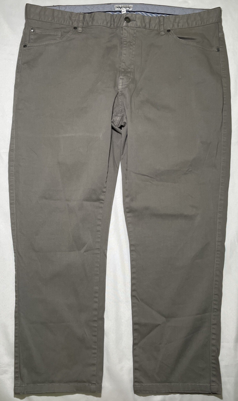 Peter Millar 5 Pocket Golf Pants Men 40x27 Chino Flat Front Stretch Gray Tapered